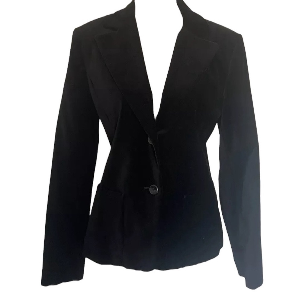 Rafaela Velvet Two Button Black Y2K Stretch Blazer SZ 6 New - Picture 4 of 13